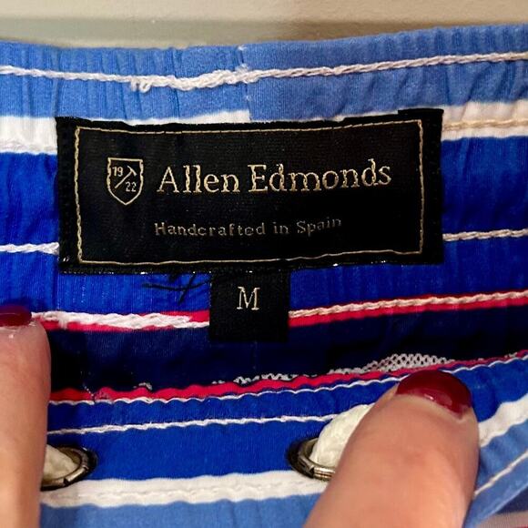 Allen Edmond's Striped Swim Trucks Size M Preppy Bathing Suit - Picture 2 of 3